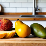Beeswax Wraps**
"A close-up shot of colorful beeswax wraps covering various fruits (mangoes, starfruit, rambutan) and a loaf of bread on a wooden kitchen counter. The scene is warm and inviting, showcasing a sustainable kitchen. fully clothed, appropriate content, safe for work, perfect anatomy, natural proportions, professional photography, high quality, professional, modest, family-friendly"
**